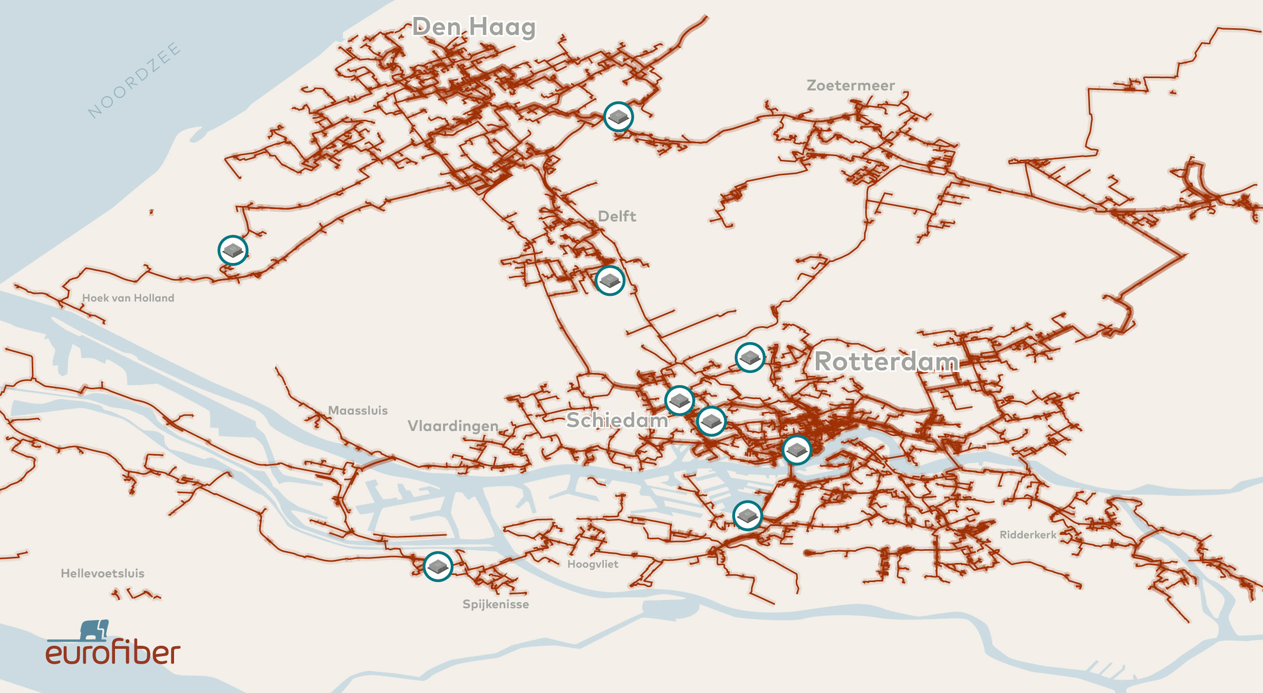 Metro Region Rotterdam Fiberoptic Network Map Eurofiber